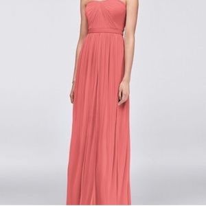 David’s Bridal Versa Convertible Mesh Dress Coral